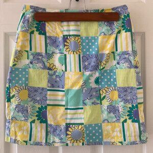 Lilly Pulitzer White Label Patchwork Mini Skirt Size 4